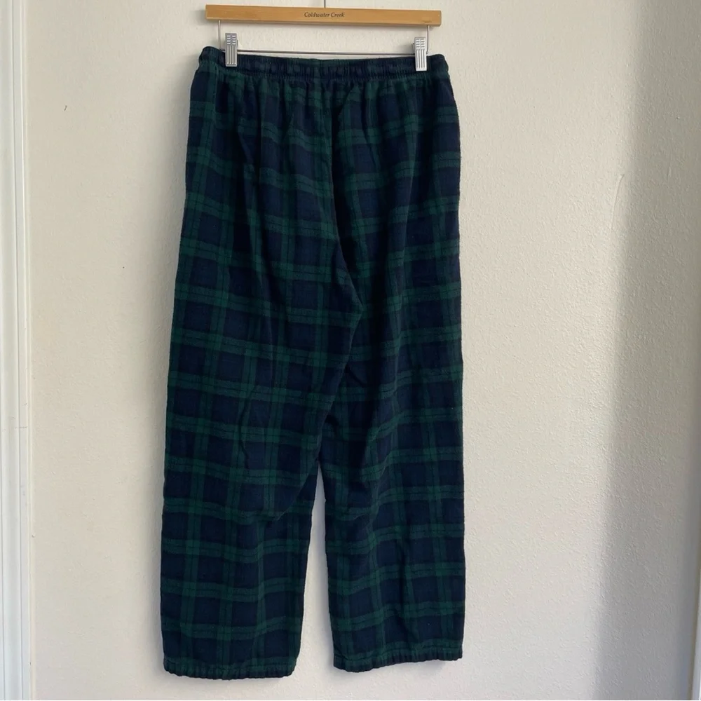 L L Bean sleep Pants Mens size M Scotch Plaid Flannel Cotton Drawstring Comfy